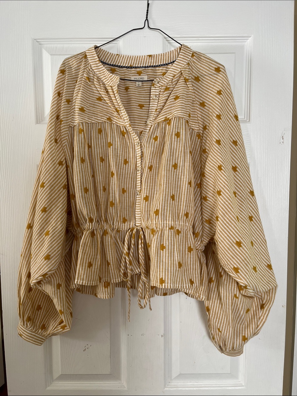 Anthropologie The Sidney Batwing Blouse by Pilcro: Cinched Waist Edition